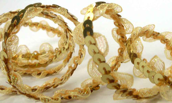 15 mm Gold Sequins and Organza Ribbon