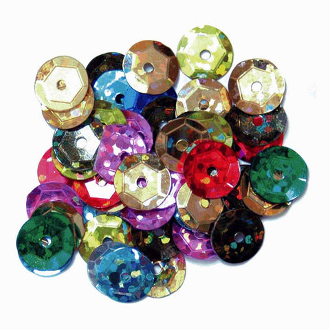 8 mm Holographic Sequins Multi-Coloured - The Craft Factory