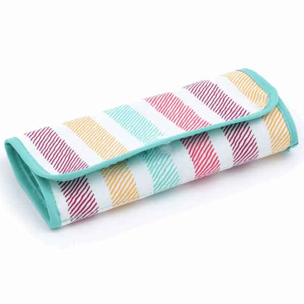 Blue Pastel Stripe Roll, Travel Kit, Fabric Home Sewing Kit