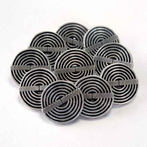 23mm Silver Metal Swirl Shank Buttons - Pack of 8