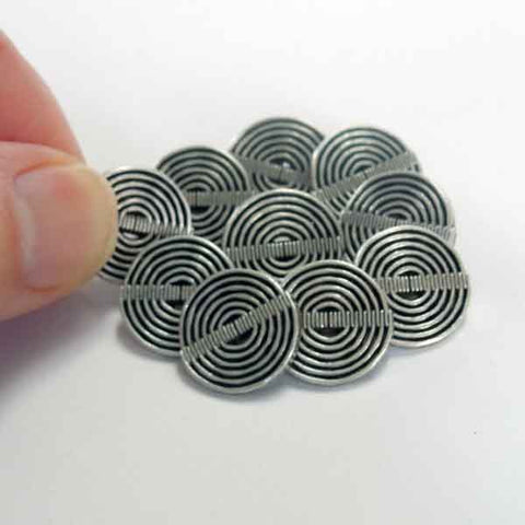 19mm Silver Metal Swirl Shank Buttons - Pack of 8