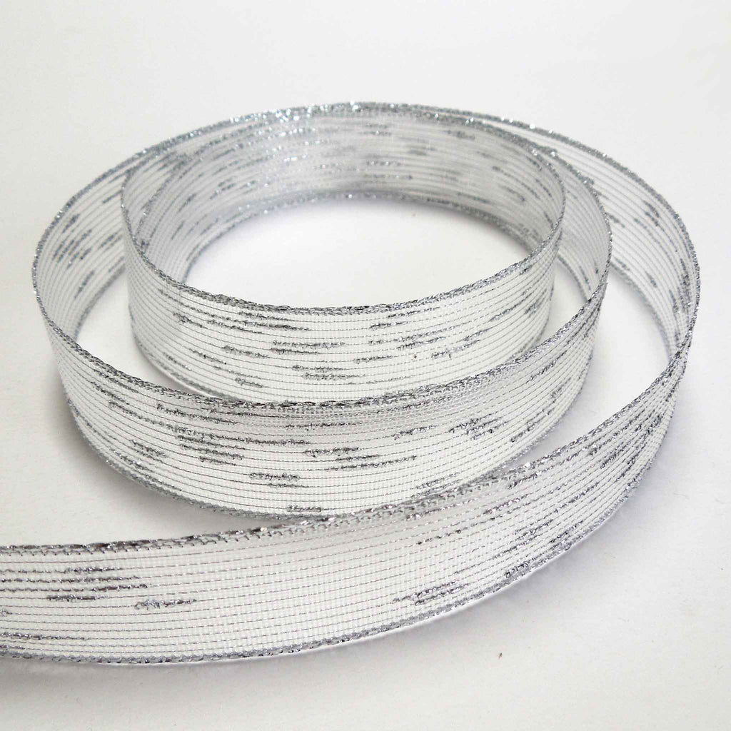 Mesh Silver Ribon 25mm Silver Mesh Textured Ribbon - Berisfords – Fabric and Ribbon