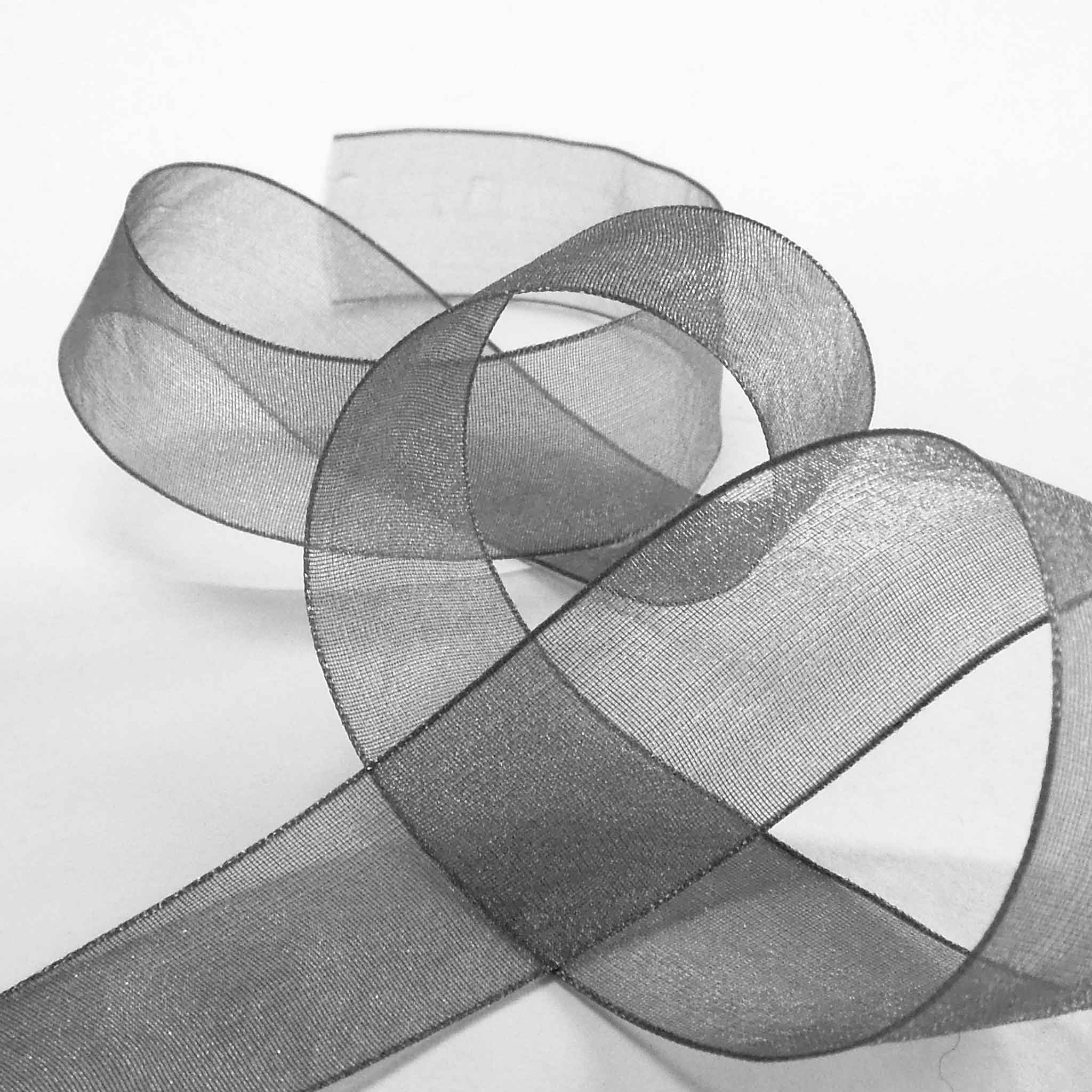 Super Sheer Ribbon Smoked Grey Berisfords 10mm - 25mm