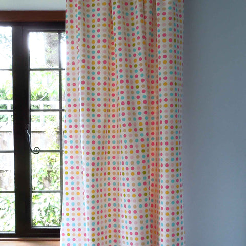 Spotty by Clarke formerly Globaltex , Yellow, Pink and Blue Cotton Furnishing Fabric,