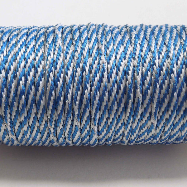 3mm Bakers Twine- Peacock Blue White - Berisfords