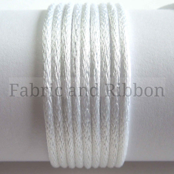 2mm Rattail Cord White Rope Ribbon - Berisfords