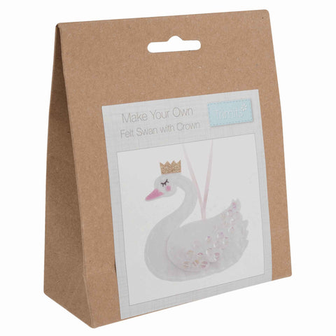 Felt Swan with Crown Kit, Make Your Own Swan, GCK075