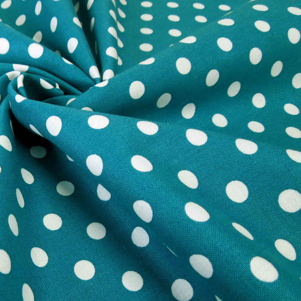 Polka Dot Teal - Cotton Fabric