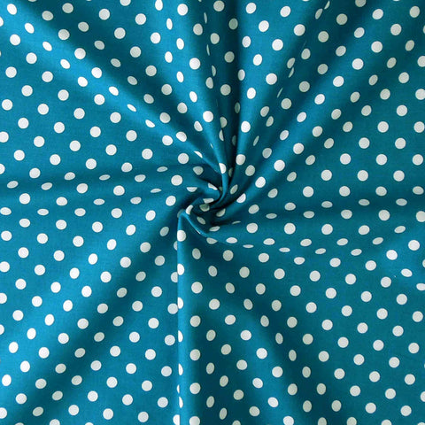 Polka Dot Teal - Cotton Fabric