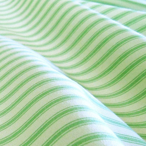 Ticking Stripe Mint Green Cotton Fabric - Rose & Hubble