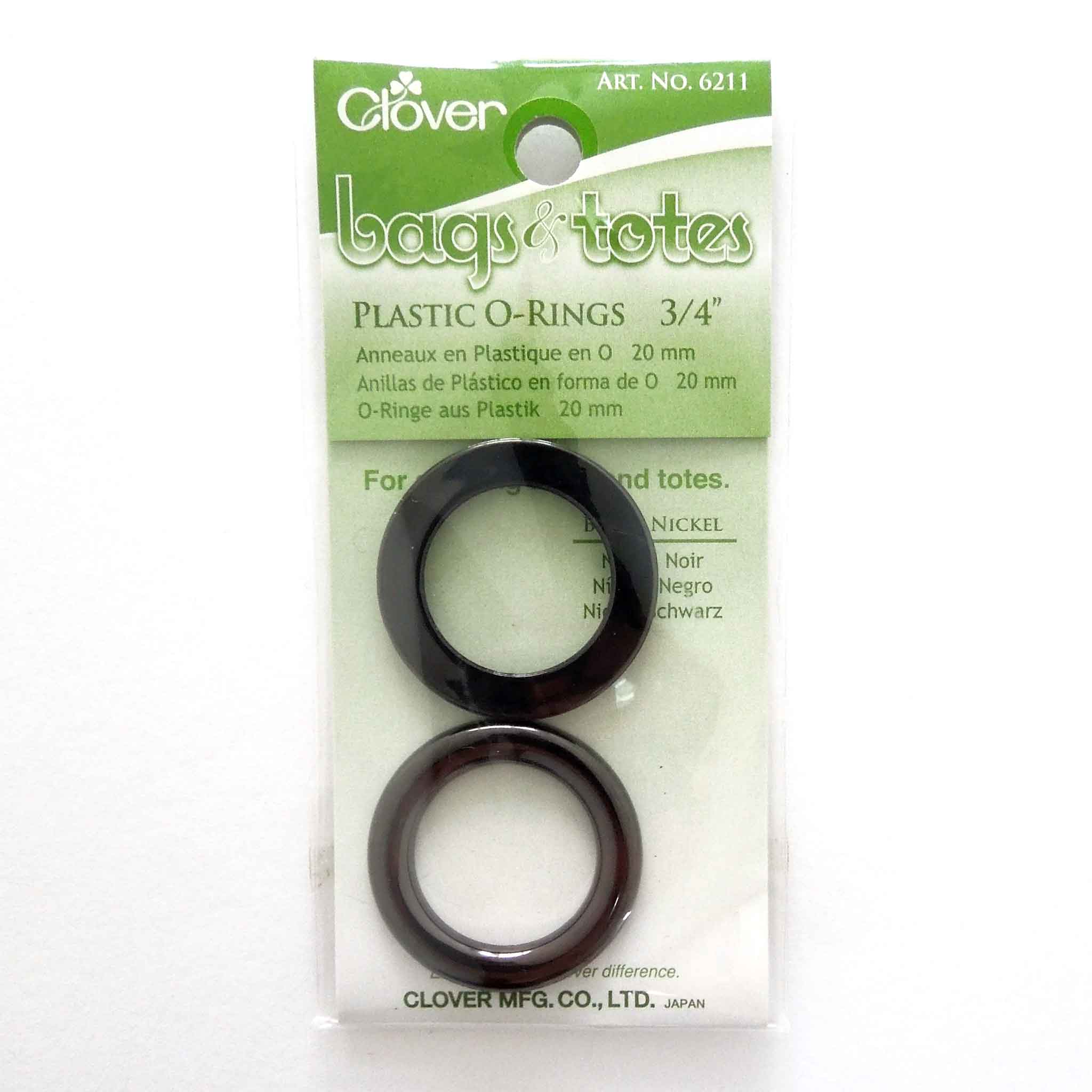 20mm Plastic O-Rings Black Nickel - Clover 6211