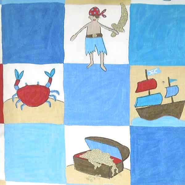 Pirate Island Kid's Cotton Furnishing Fabric by and Clarke Globaltex , All At Sea Collection