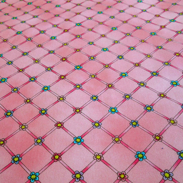 Pink Flower Trellis Cotton Fabric Timeless Treasures 2091/P - At The Ballet
