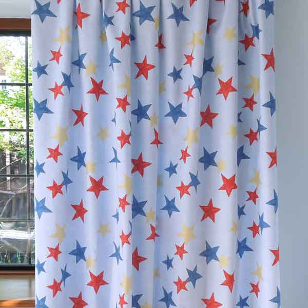 Blue Star Twinkle Cotton Furnishing Fabric by and Clarke Globaltex , All At Sea Collection