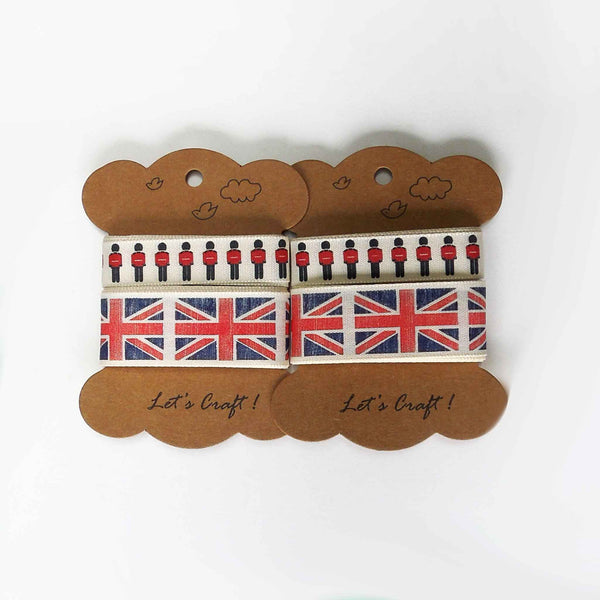 25mm Union Jack 15mm Red Soldiers Ribbon - Berisfords