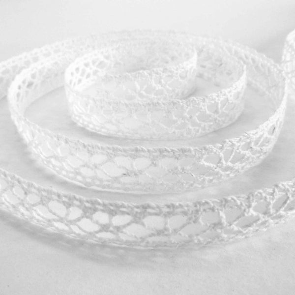 14mm White Openwork Cotton Lace