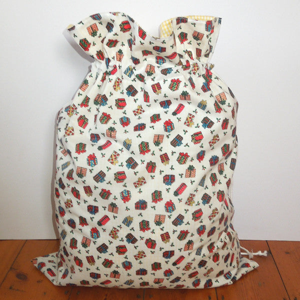 Christmas Personalised Presents Toy Sack, Kid's Xmas White Cotton Storage Bag