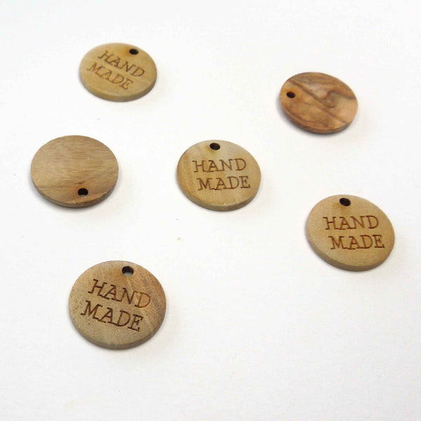 18 mm Hand Made Wooden Tag, Trimits 1 Hole Button
