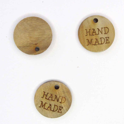 18 mm Hand Made Wooden Button Tag, Trimits 1 Hole Button