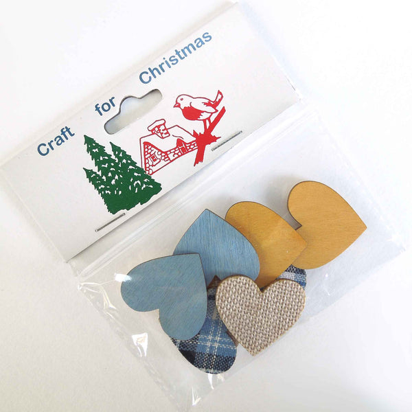 Wooden Hearts Stick On Card Making Pack
