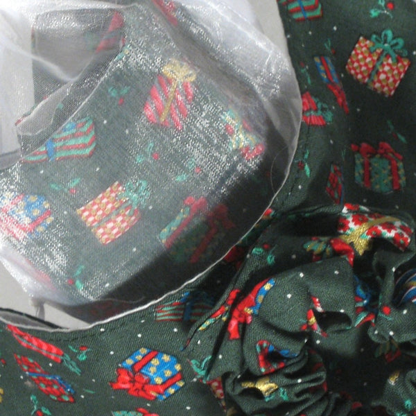 Xmas Green Presents Headband and Scrunchie in Organza Gift Bag