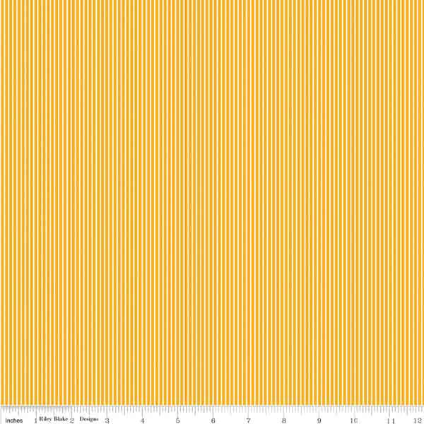 Yellow Striped Fabric Riley Blake C4585 - Bloom and Bliss Collection